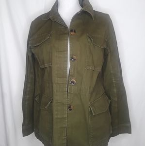 Forever 21 button up green jacket